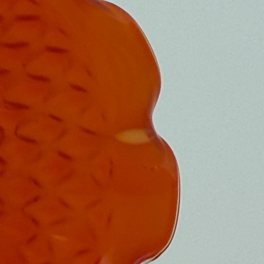 Murano Red Bullicante Diamond Point Glass Vase Ruffled Rim Twisted Stem Italy‎